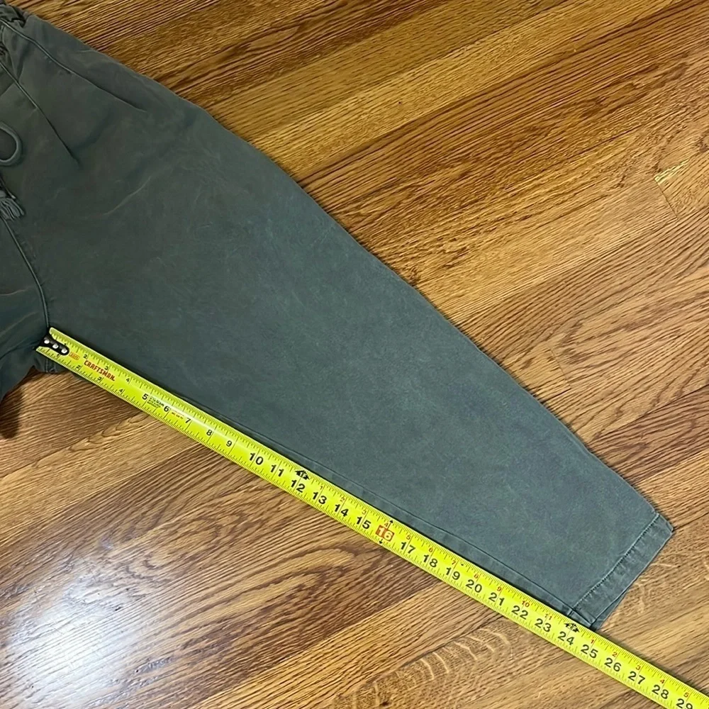 Free People Margate Pleated High‎ Waist Paper Bag Boho Trouser Sugar Kelp Green